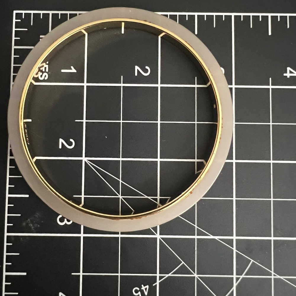 J.Crew Cream Resin Gold Tone Rim Bangle Bracelet Size 7.75 Cottagecore - Picture 7 of 7